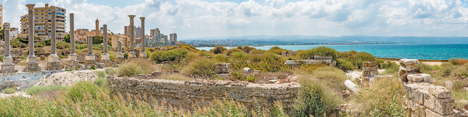 Tyre Coast Landscape in Tyre, Lebanon. It is located about 80 km south of Beirut.