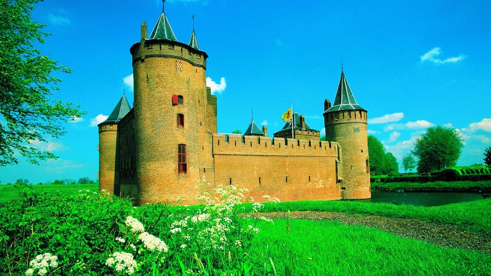Low angle view of a castle, Muiden Castle, Netherlands