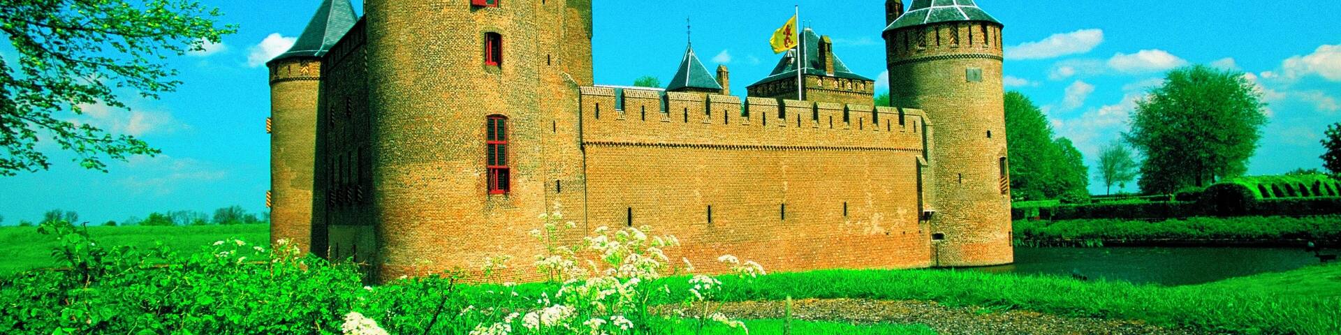 Low angle view of a castle, Muiden Castle, Netherlands