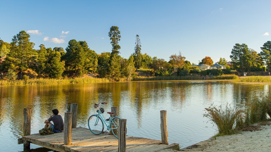 Lake Sambell featuring a lake or waterhole as well as an individual male