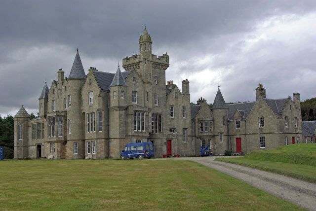 Balfour Castle From this view it can be seen how the house, designed by David Bryce in the Scottish baronial style, was grafted on to an older more traditional house. This would be an imposing affair anywhere but seems even more so on a small island in Orkney. The last of the Balfour line passed away in 1961 and the house was acquired by a wealthy Polish cavalry officer - Captain Zawadzki. His family ran it as a country house hotel for some years but it has recently been sold again; it is currently undergoing renovation work.