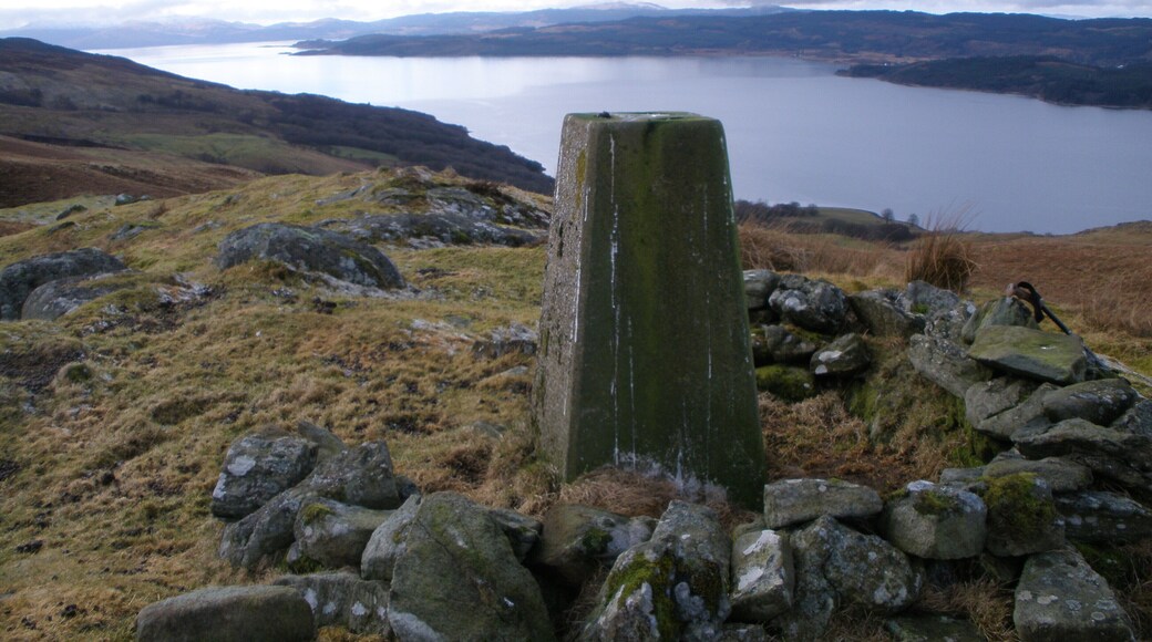 Trig Point on Cnoc Buidhe Looking down Loch Fyne