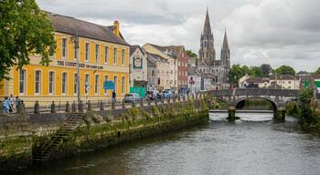 Cork City Centre showing a river or creek, a city and a bridge