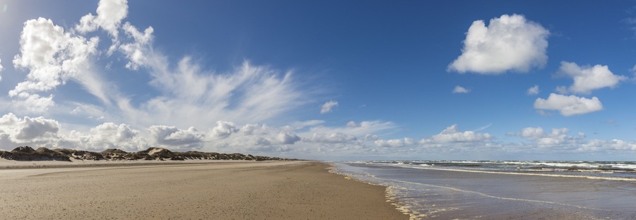 Clouds at the North Sea beach, Henne Mølle, Region Syddanmark, Denmark, Europe