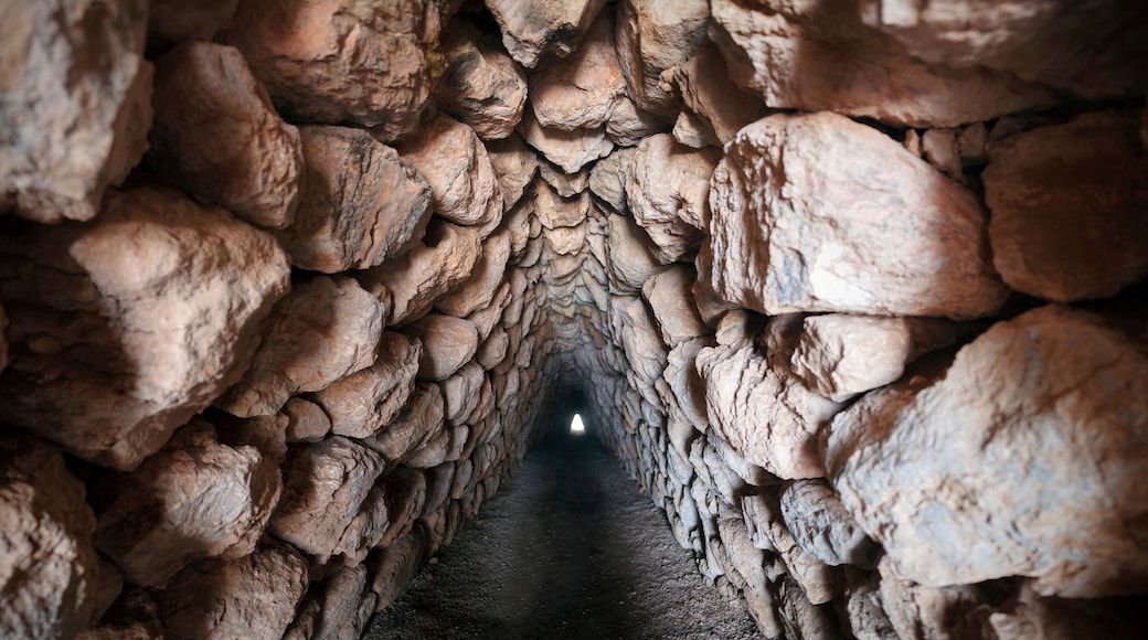 Earth gate in the Yerkapi rampart, historical Hittite city of Hattusa or Hattusas, Bogazkale, Зorum province, Black Sea region, Turkey