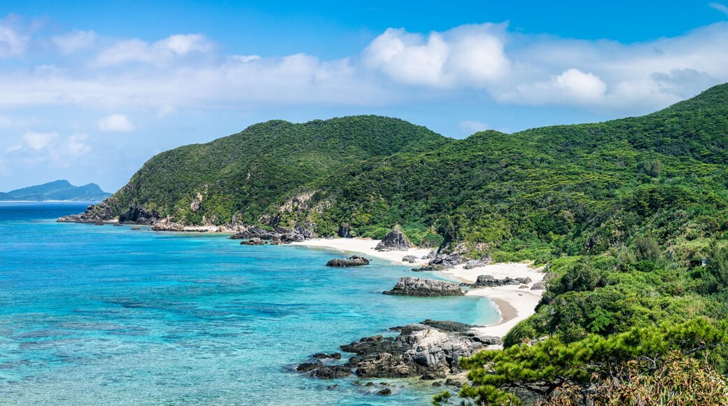 Panoramic view of Tokashiki island, Kerama Islands group, Okinawa, Japan