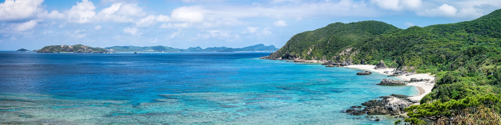 Panoramic view of Tokashiki island, Kerama Islands group, Okinawa, Japan