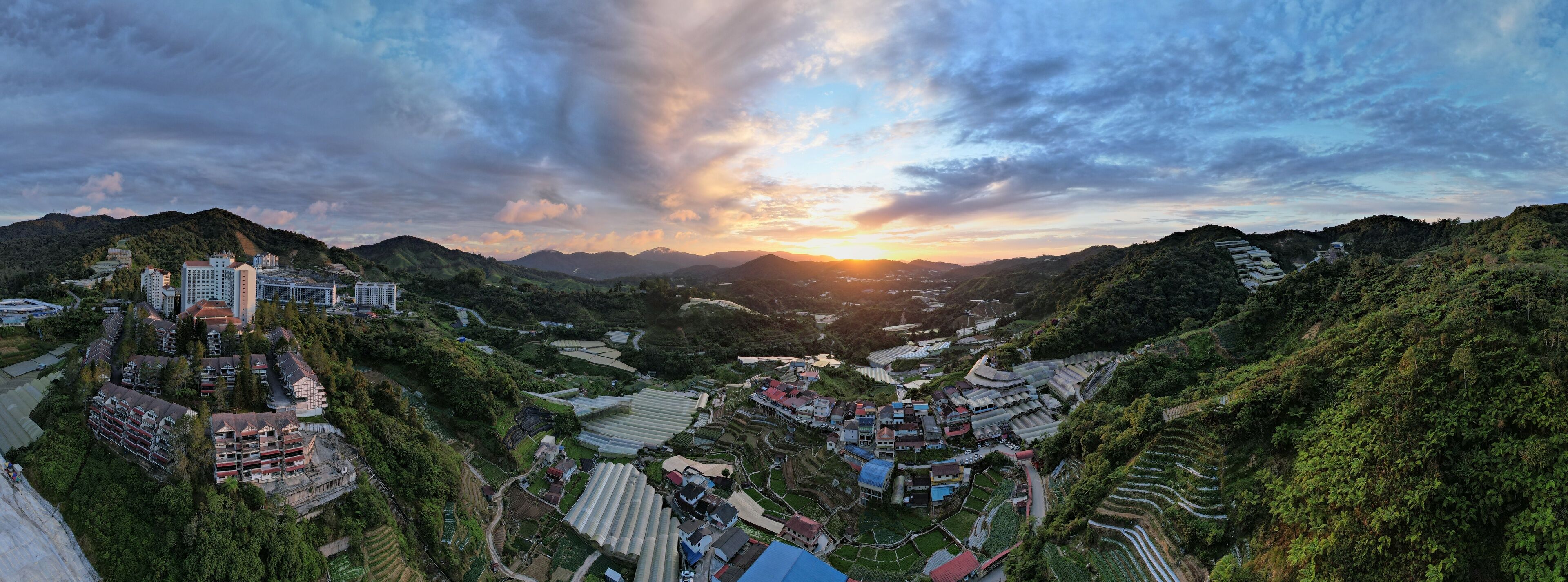 General Landscape View of the Brinchang District Within the Cameron Highlands Area of Malaysia