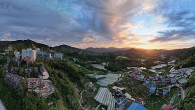 General Landscape View of the Brinchang District Within the Cameron Highlands Area of Malaysia
