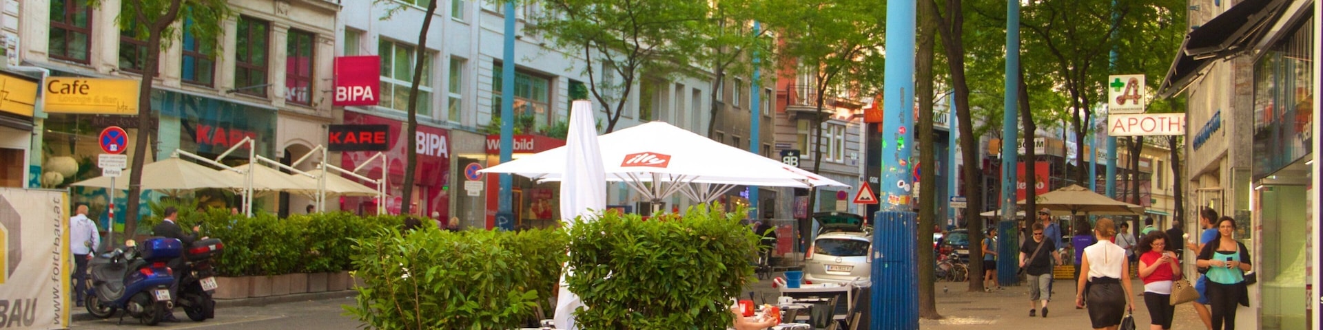 Mariahilfer Street which includes street scenes, a city and outdoor eating