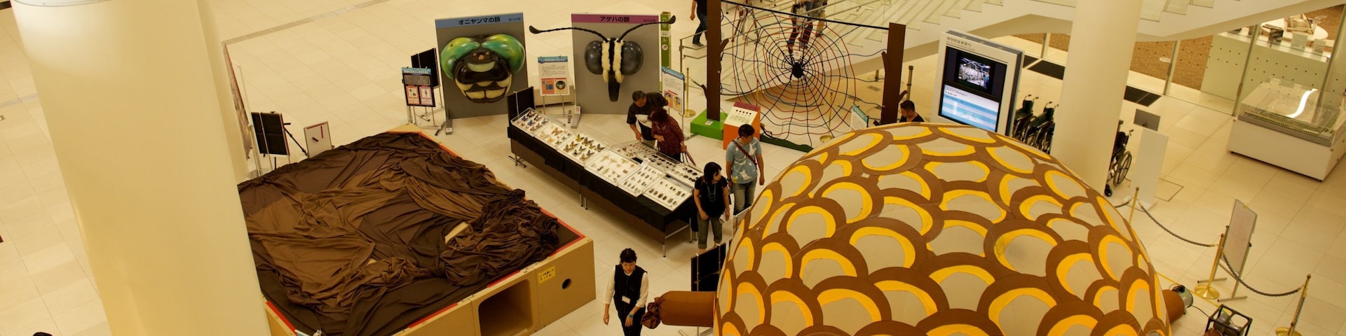 Okinawa Prefectural Museum and Art Museum featuring interior views as well as a large group of people