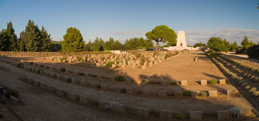 Panoramic view of the Lone Pine Anzac Memorial. At the Gallipoli Battlefields in Gallipoli, Turkey country