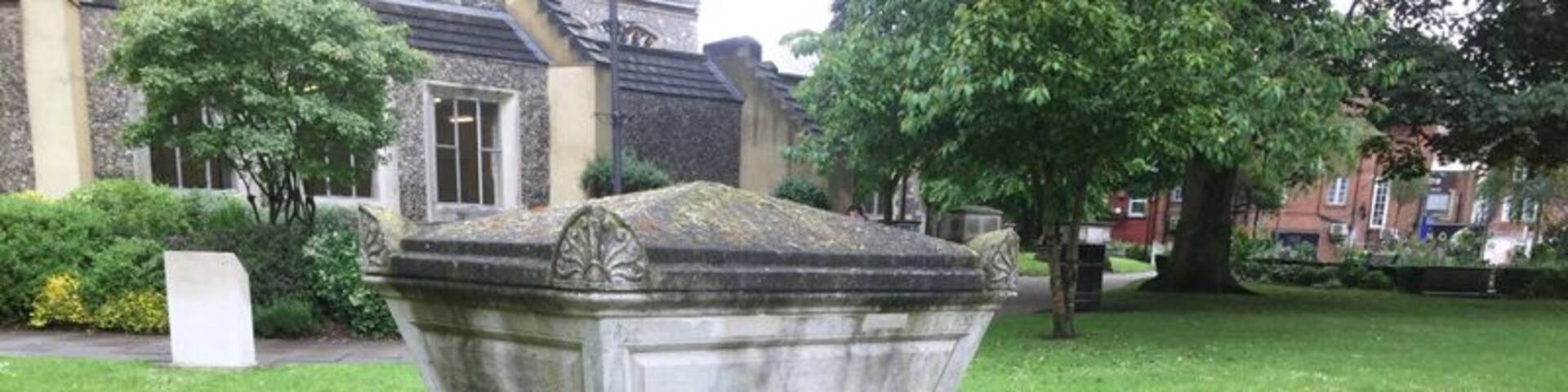 Dalton Guest tomb, in St Mary's churchyard, Watford, Hertfordshire