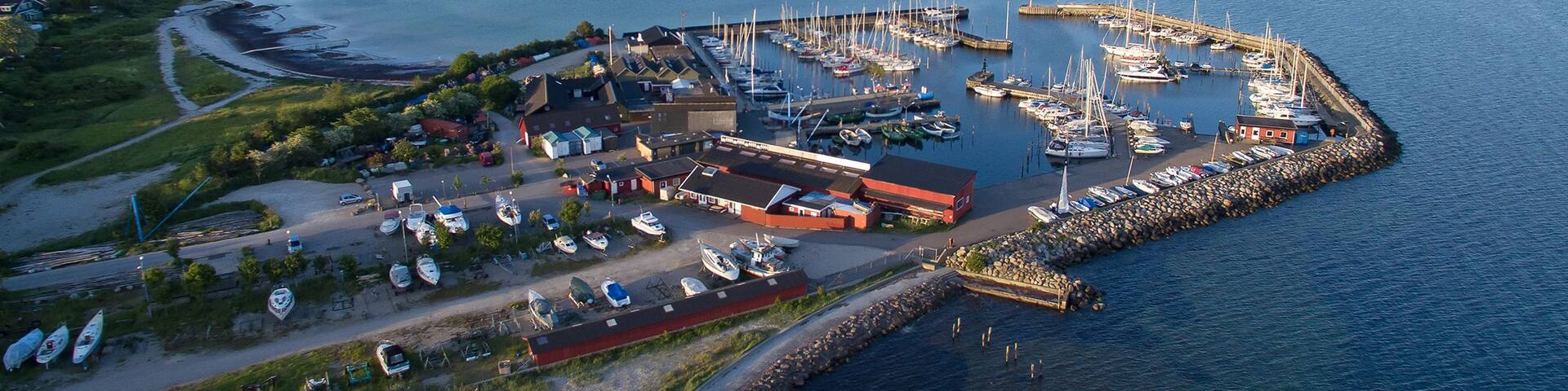 Aerial view of Mosede habour, Denmark