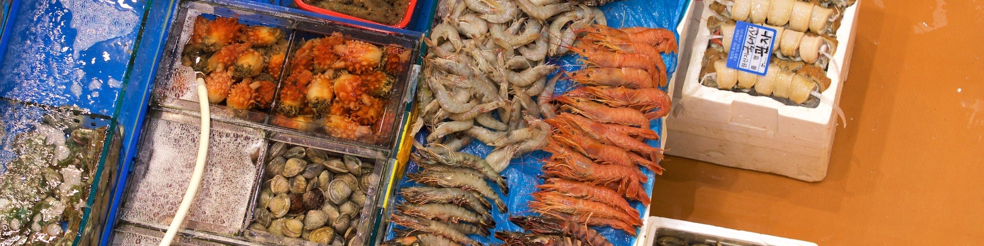 Mercado de pescado de Noryangjin que incluye comida y mercados