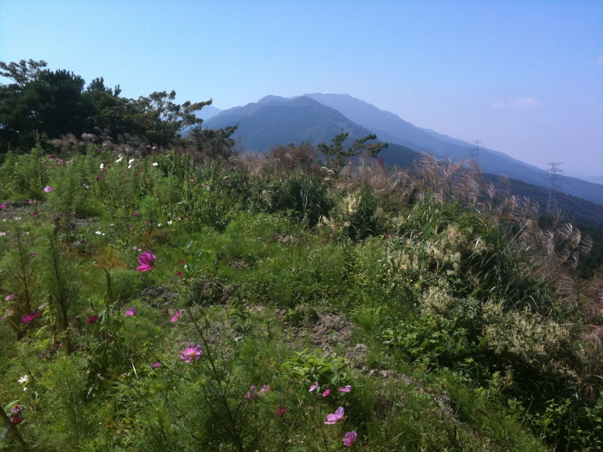 A mountainous landscape with a clear sky.