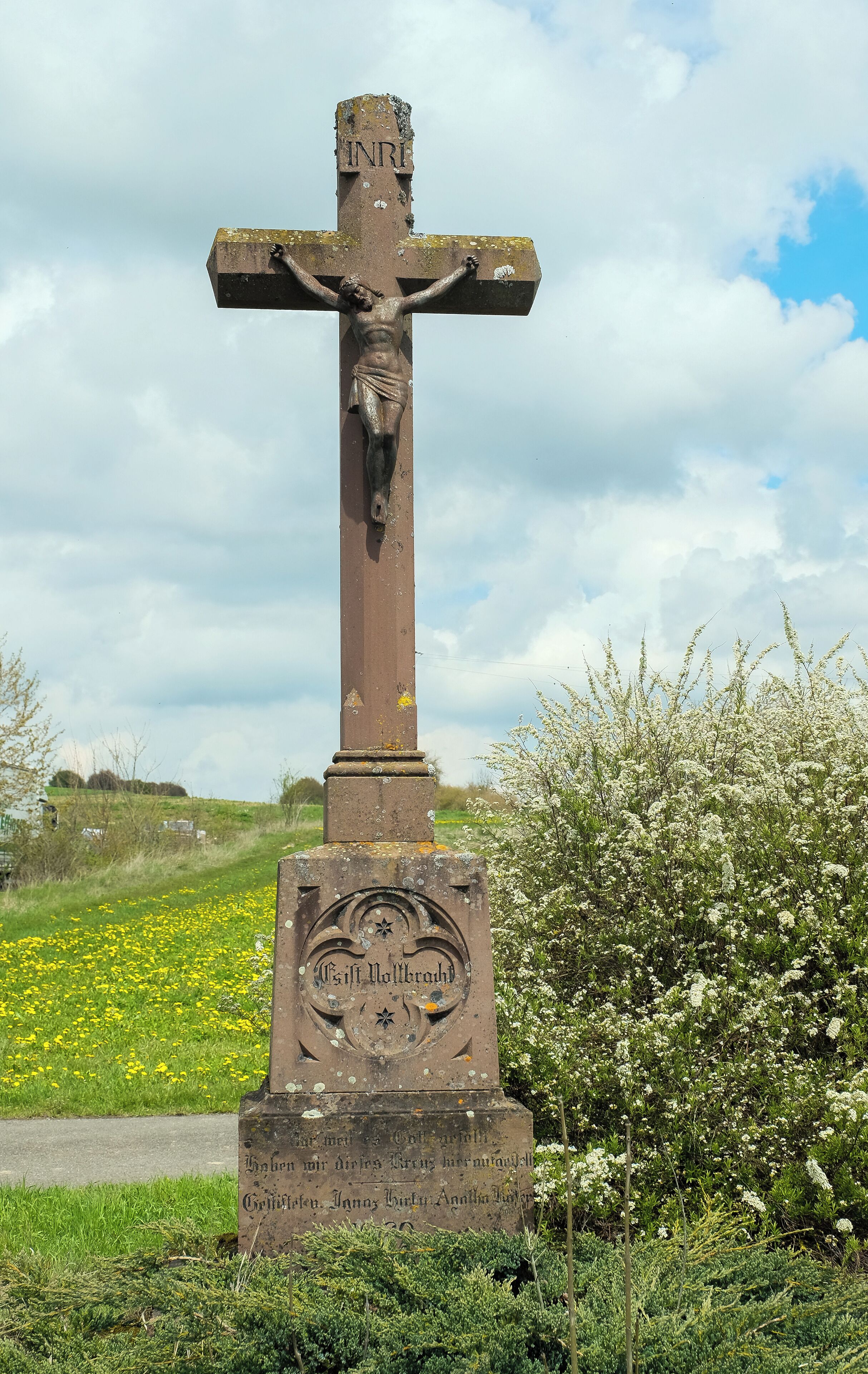 Wayside cross, Brigachtal-Überauchen, district Schwarzwald-Baar-Kreis, Baden-Württemberg, Germany