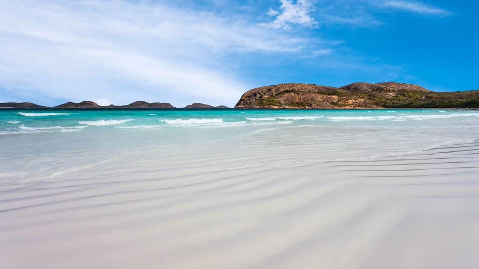 The beach at Lucky Bay located to the west of Esperance in the Cape Le Grand National Park on a beautiful day. Western Australia, Australia., Shutterstock ID 1435178906, Purchase Order: -