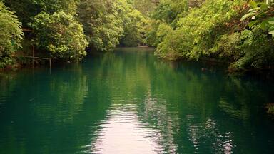 Rio Quente, Caldas Novas, Goias, Brasil - 09-10-2019 - transparent river for canoeing