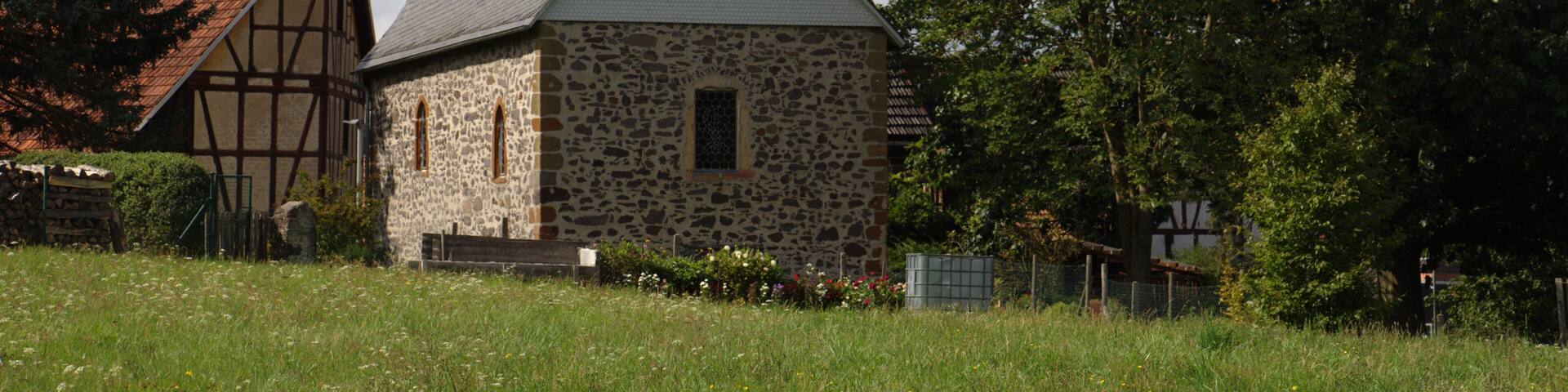 Protestant church in Wettsaasen, Muecke, Hesse, Germany