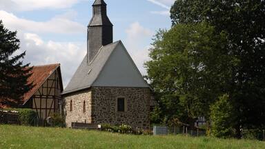 Protestant church in Wettsaasen, Muecke, Hesse, Germany