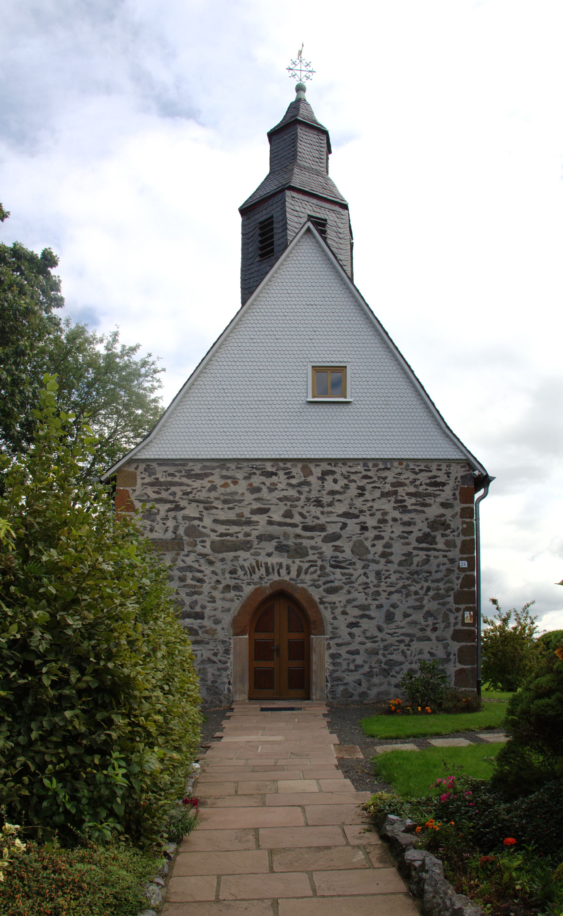 Protestant church in Wettsaasen, Muecke, Hesse, Germany