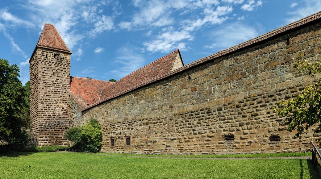 Witch tower and part of the western wall, Maulbronn Monastery, Maulbronn, Germany