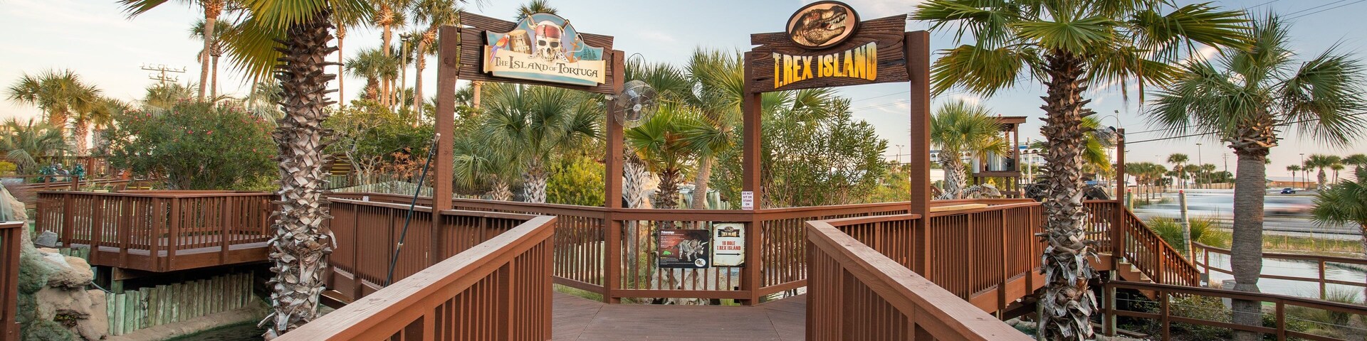 Wild Willy\'s Adventure Zone showing signage and a bridge