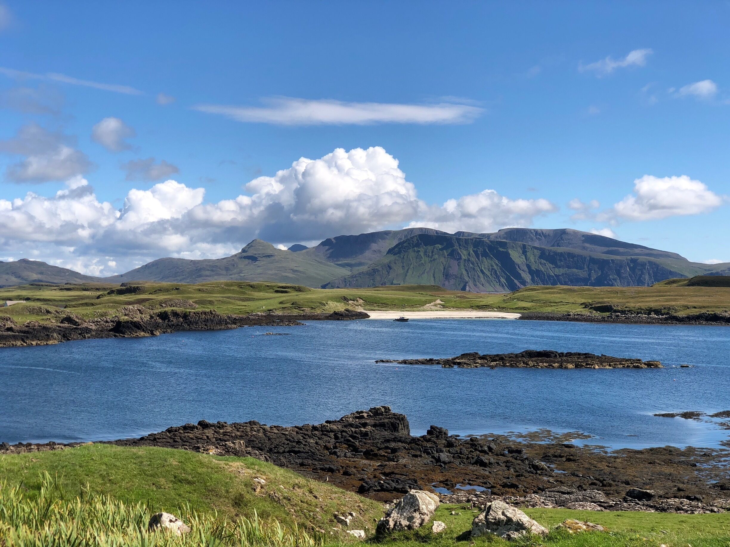 Crossing over the bride to Sanday from Canna. 