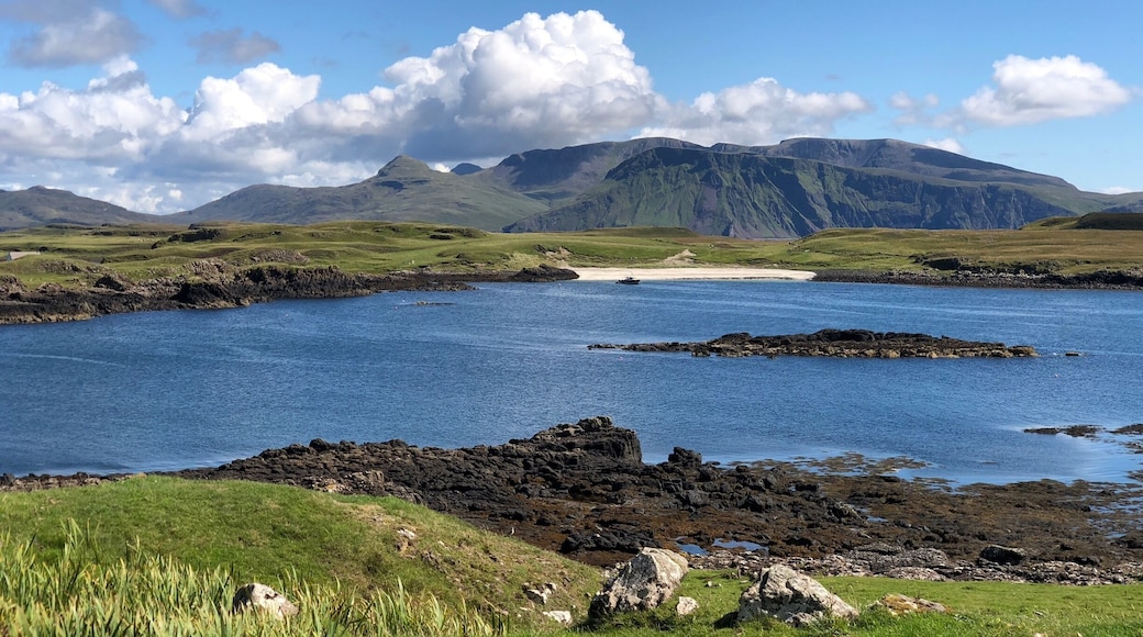 Crossing over the bride to Sanday from Canna.
