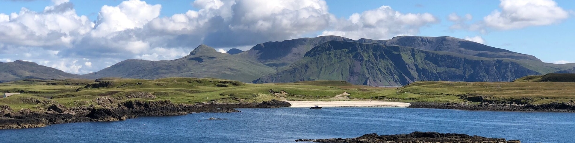 Crossing over the bride to Sanday from Canna.