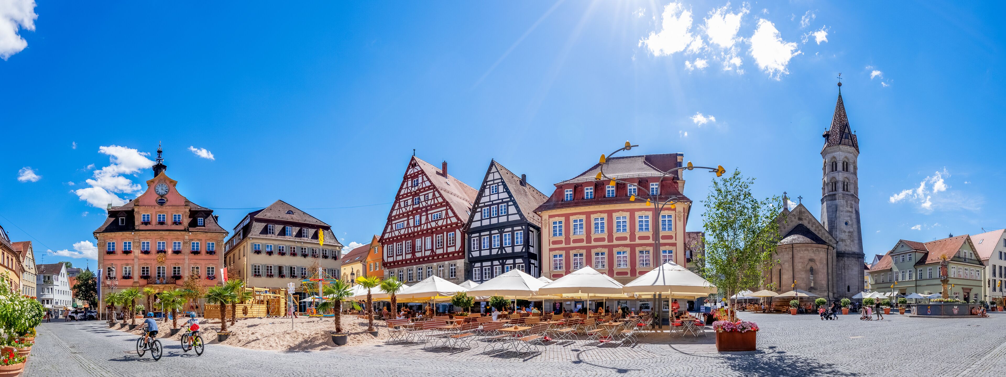 Panorama, Marktplatz, Schwaebisch Gmuend, Baden-Württemberg, Deutschland	