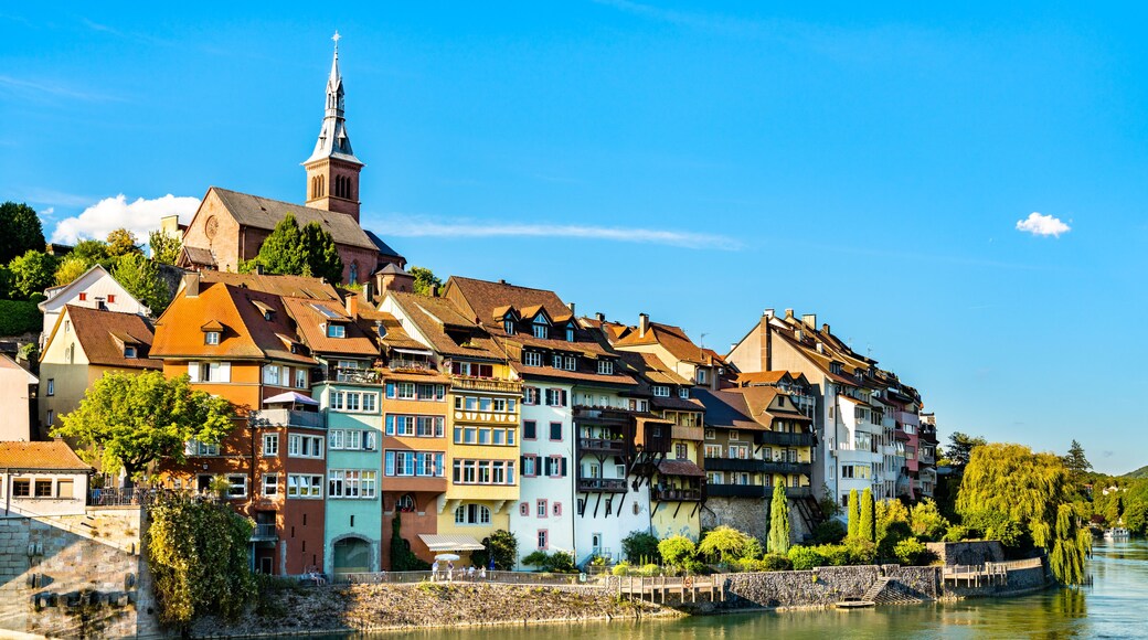 Laufenburg at the Rhine River in Germany
