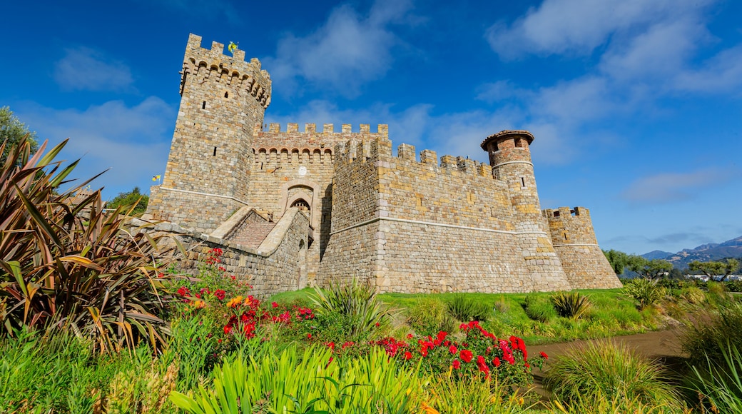 Sunny exterior view of the Castello di Amorosa winery