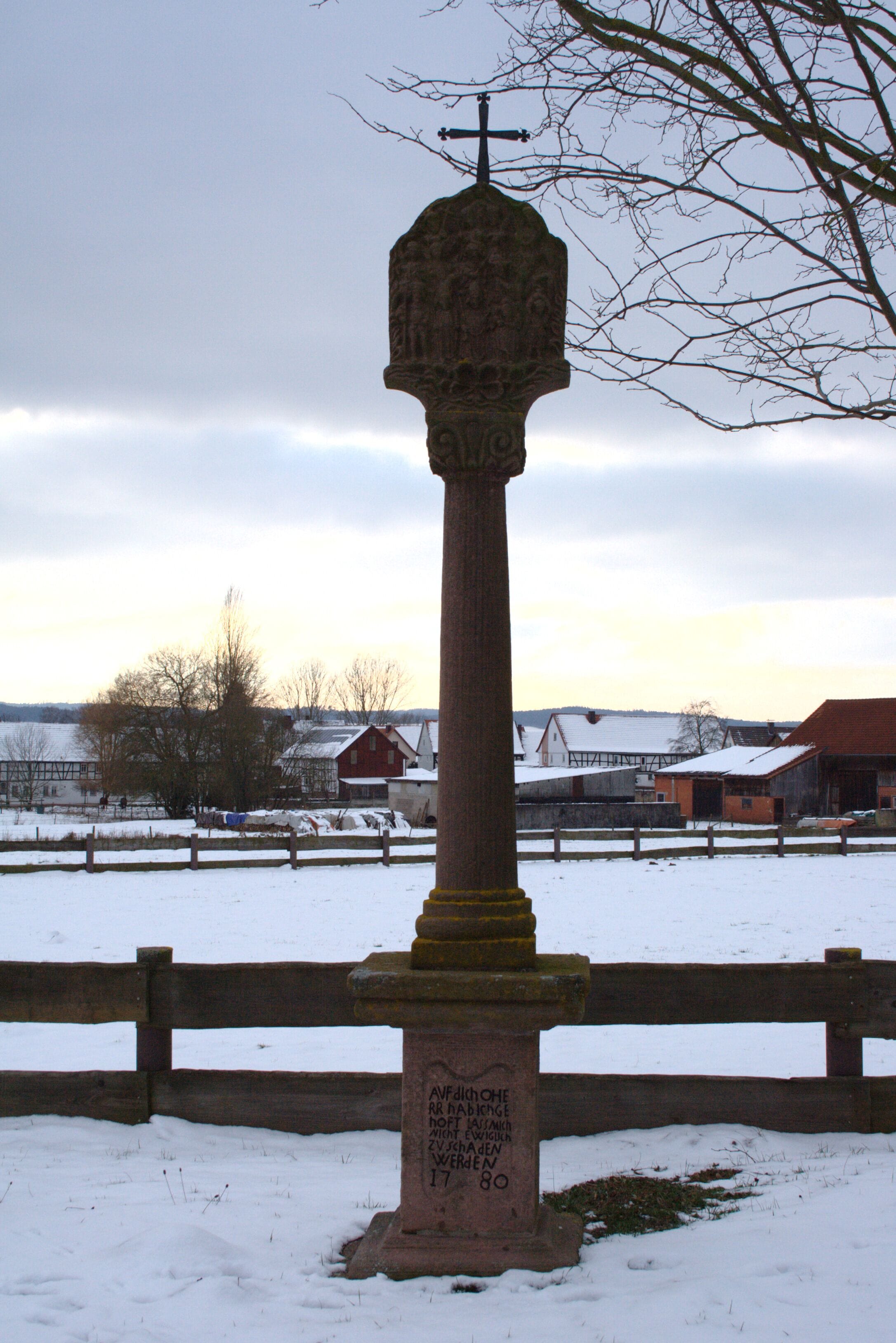 Wayside shrine near Eichenau, Grossenlueder Hesse Germany