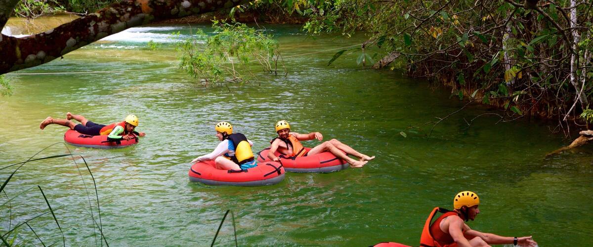 Formosa River Ecological Park featuring rafting and a river or creek as well as a small group of people