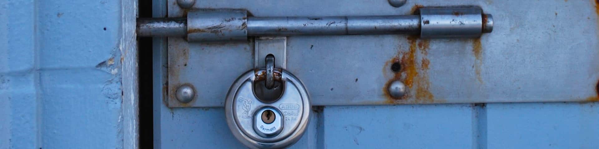 Caption---- door Lock on a lighthouse, Santa Cruz, California, USA