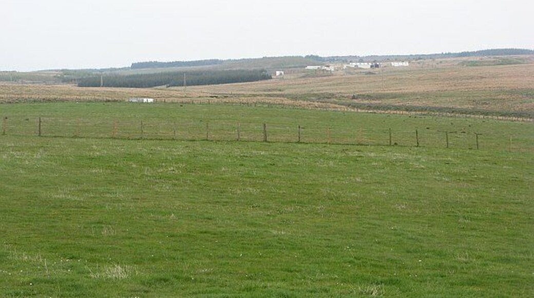 Pasture, Brownhill Farm The River Almond runs between improved farmland and rough grazing land.