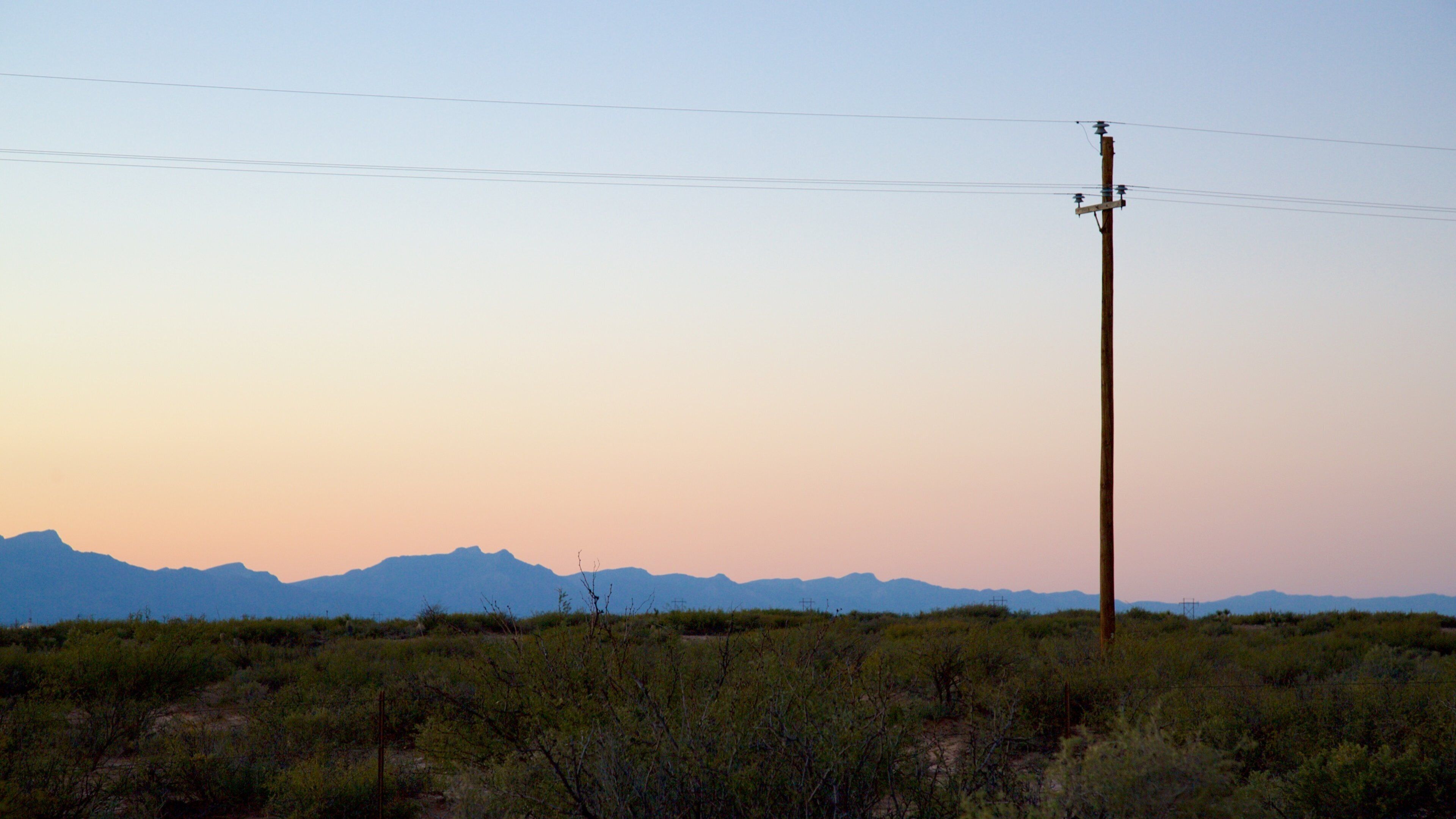 White Sands Missile Range showing a sunset and farmland