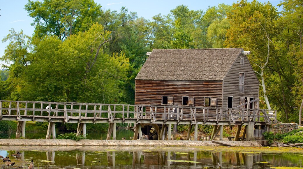 Sleepy Hollow featuring a pond and a house