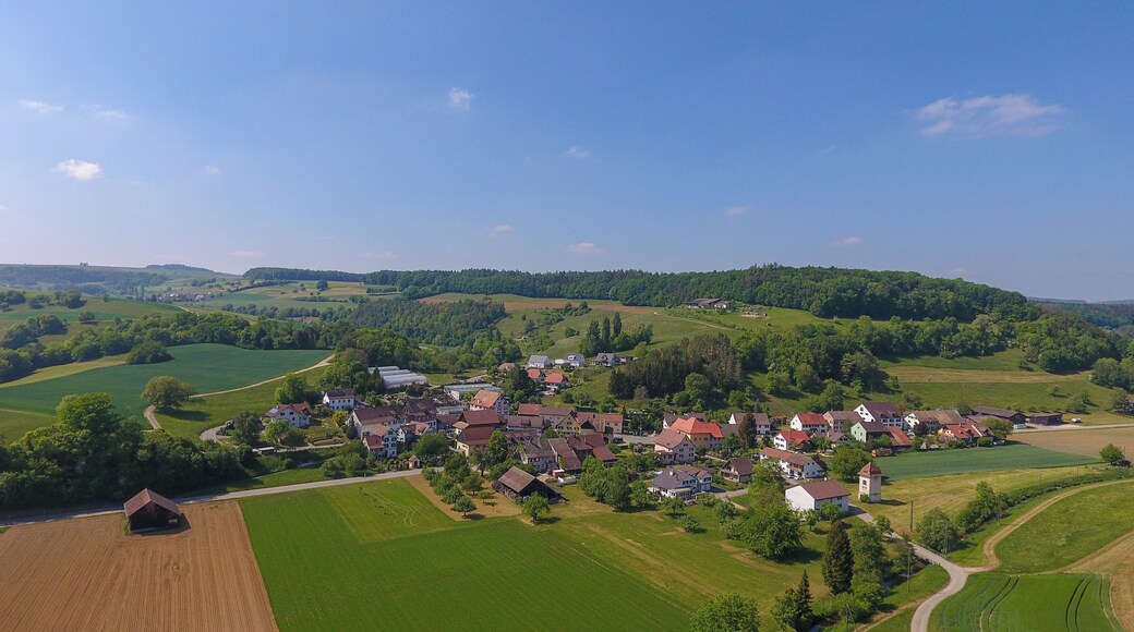 Switzerland, Canton of Schaffhausen, erial photograph of Hofen SH