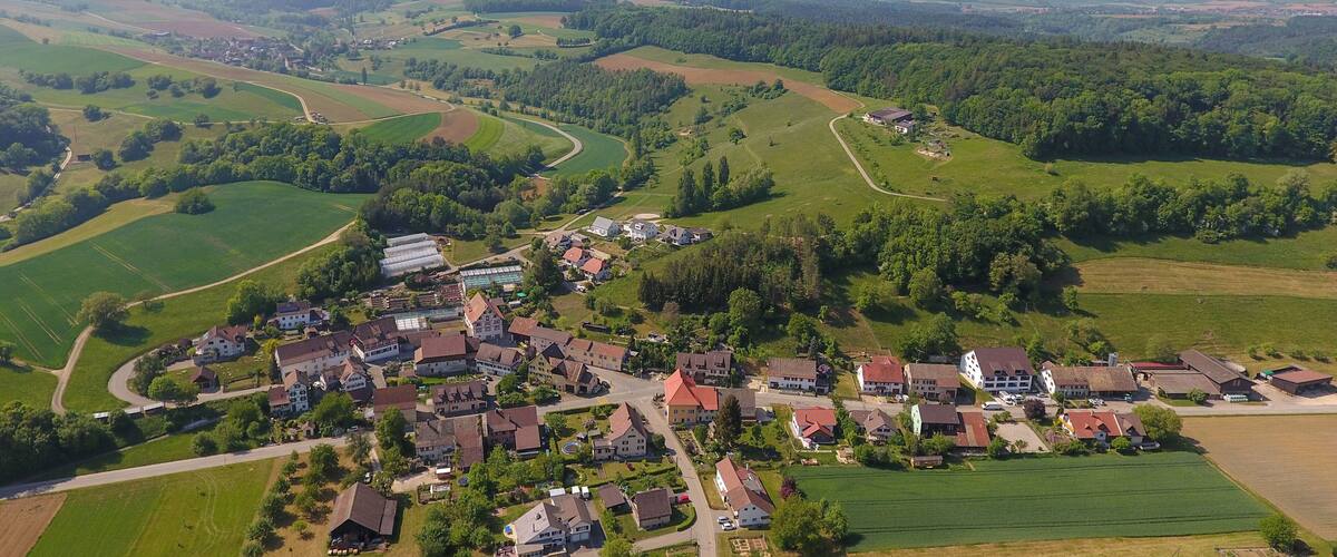 Switzerland, Canton of Schaffhausen, erial photograph of Hofen SH