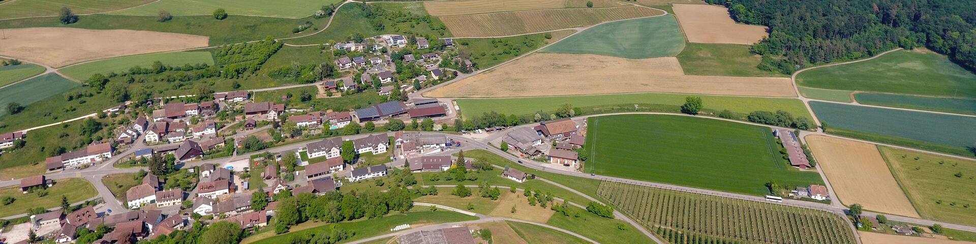 Switzerland, Canton of Schaffhausen, aerial view of Bibern/SH