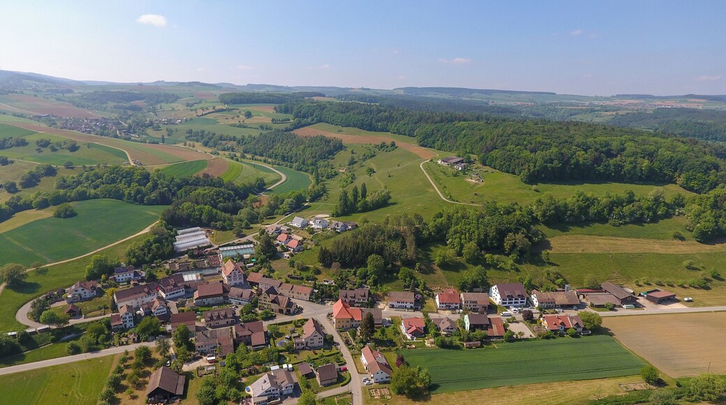 Switzerland, Canton of Schaffhausen, erial photograph of Hofen SH
