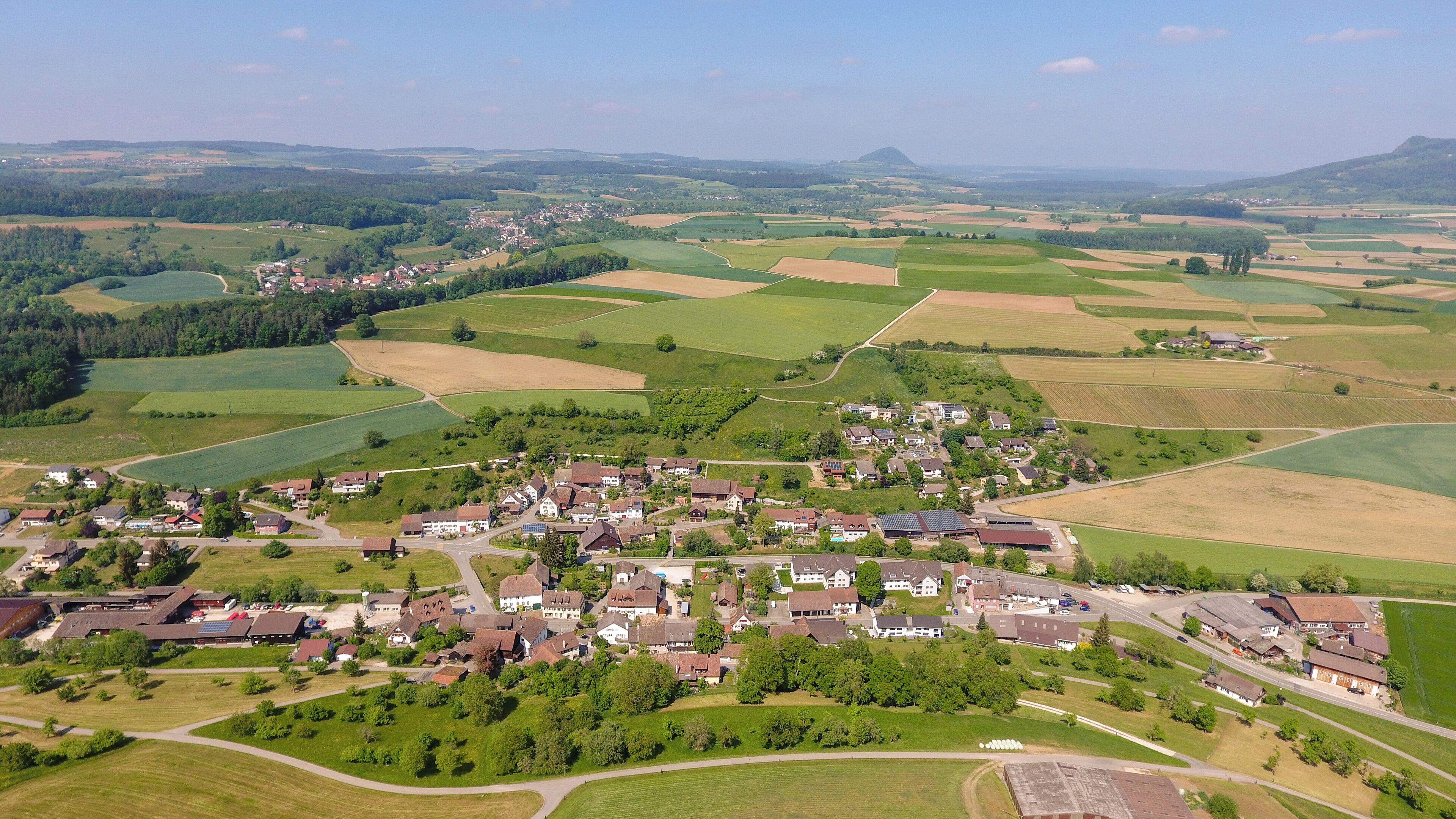 Switzerland, Canton of Schaffhausen, aerial view of Bibern/SH