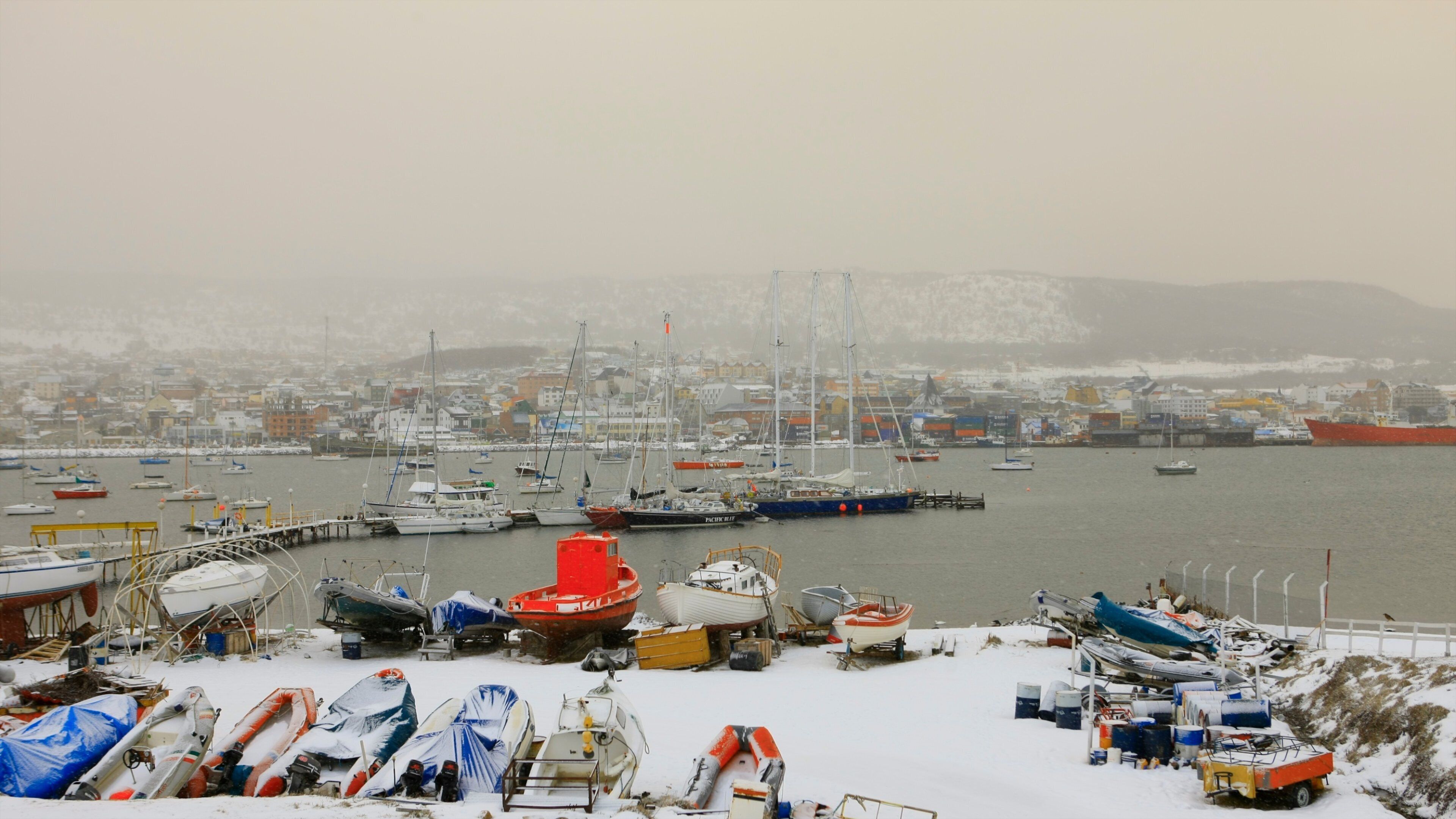 Tierra del Fuego showing snow