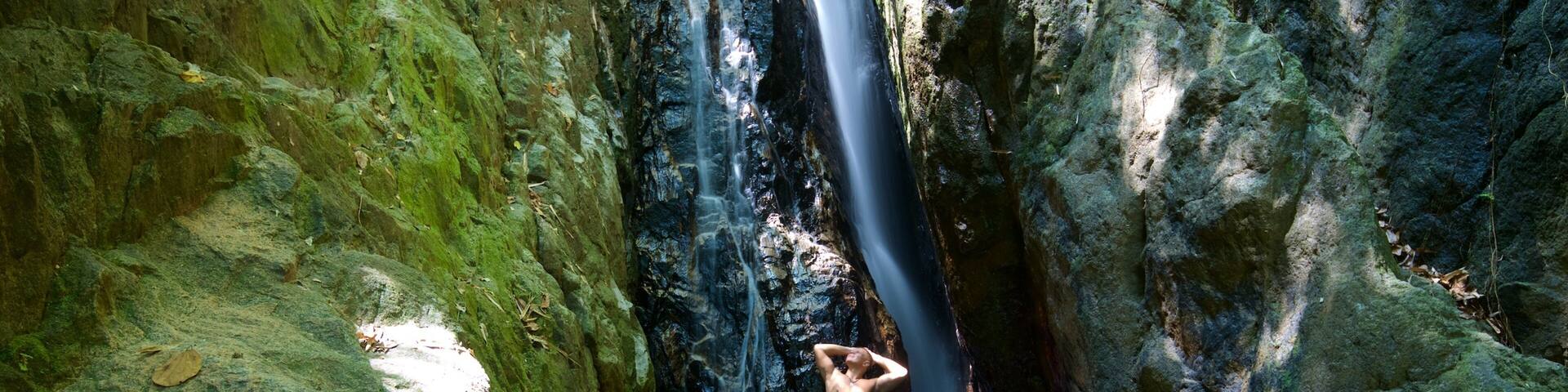 Phuket - Phang Nga showing a river or creek and a waterfall as well as a couple