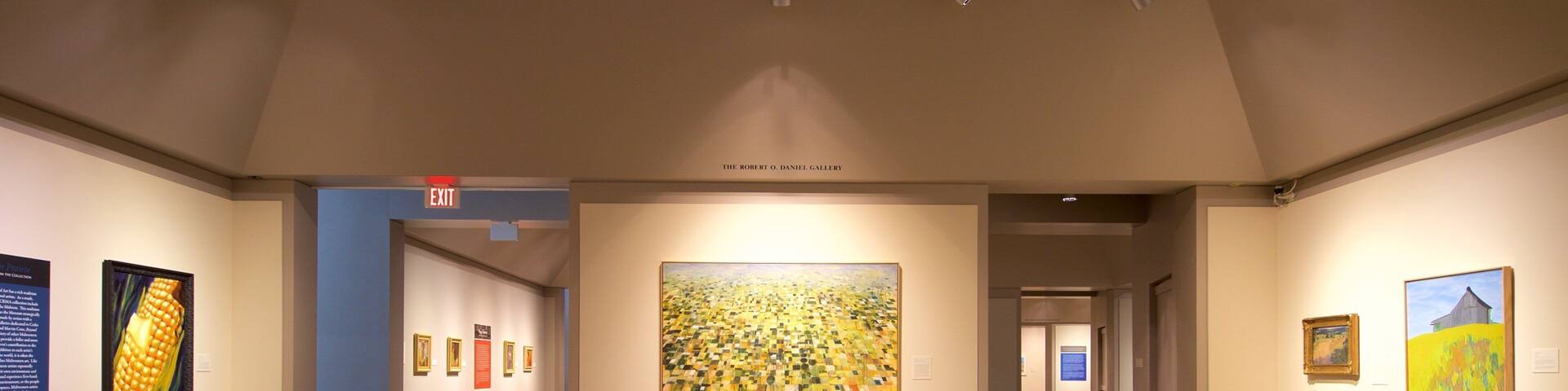 Cedar Rapids Museum of Art showing interior views and art