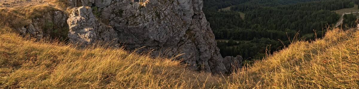 Jura Mountains, view from Mont d'Or to Mont Suchet and Jougne, French-Swiss border