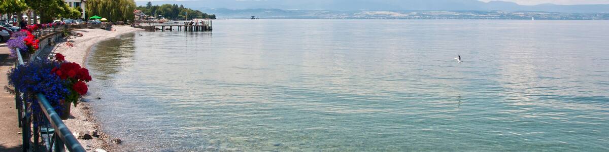 Publier, Amphion-les- Bains beach, Lake Geneva, near Evian-les-Bains